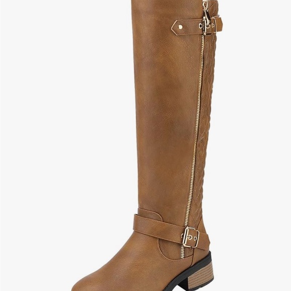 Dream Pairs Shoes - Dream Pairs Tan Over the Knee Boots